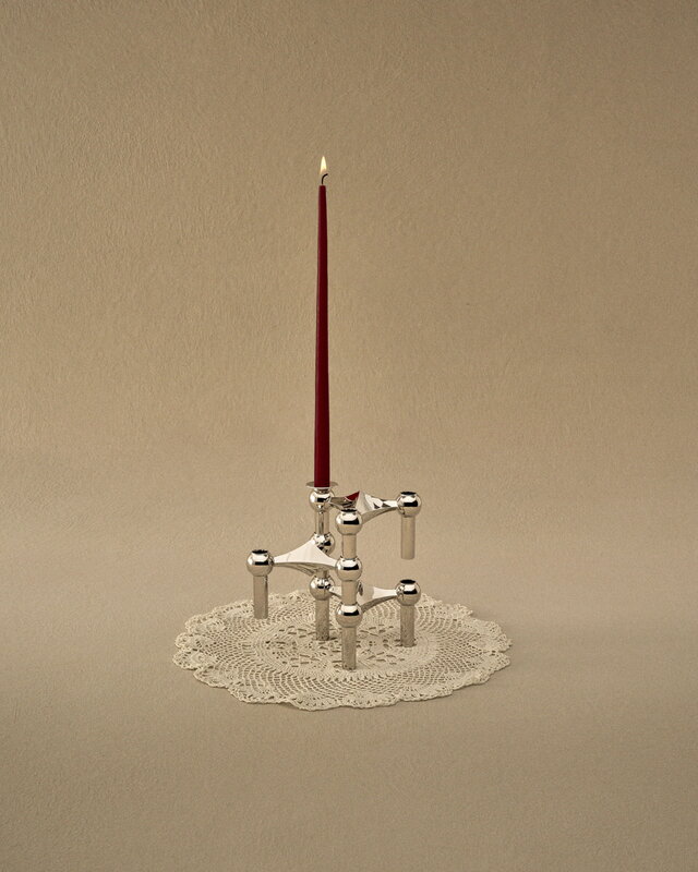 STOFF Copenhagen STOFF Nagel candle holder cuff, 3 pcs, chrome, view 2