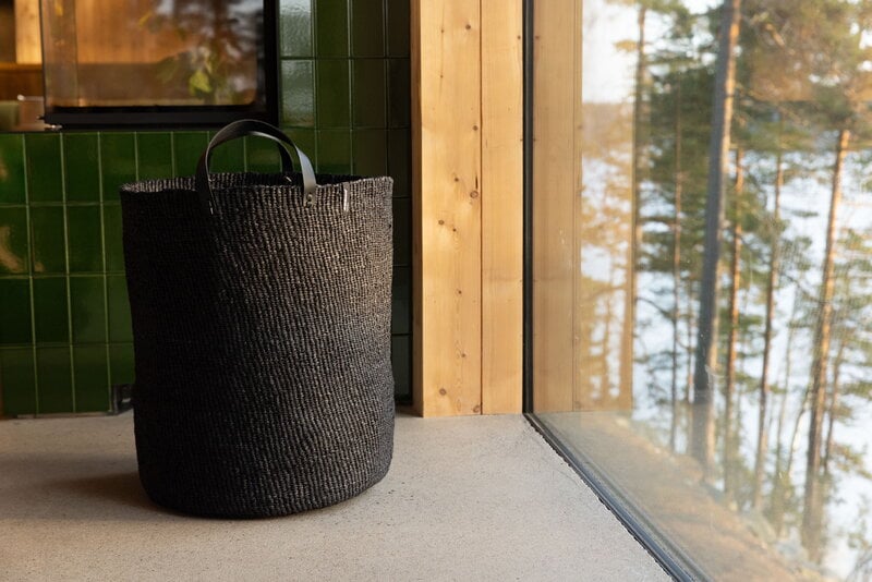 Mifuko Kiondo basket with handles, XL, black, view 3