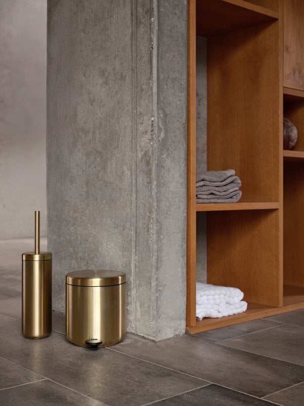 Zone Denmark Ume pedal bin, brass finish, decoration image