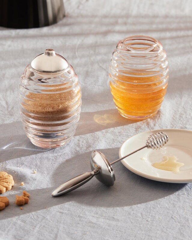 Alessi Hunaja-astia, kristallilasi - ruostumaton teräs, näkymä 2