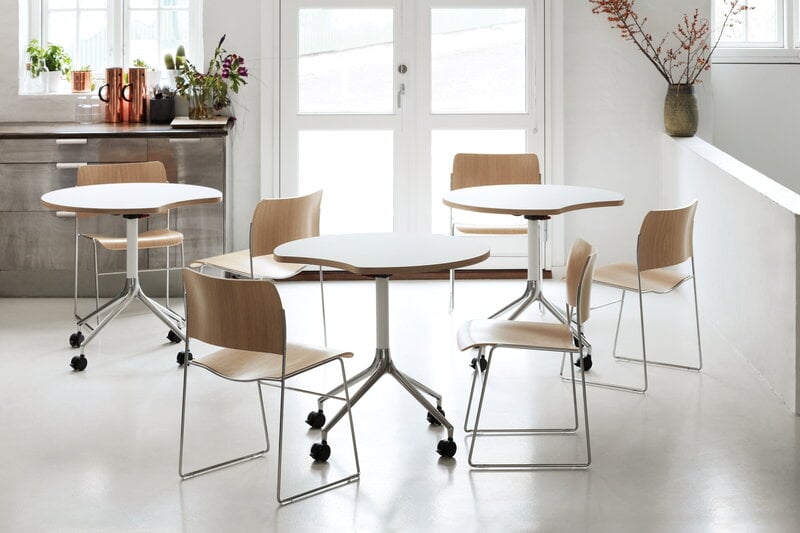 HOWE 40/4 side chair, stackable sled base, chrome - oak veneer, view 11
