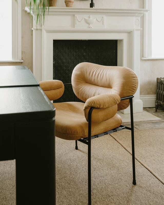 Fogia Bollo chair, cognac leather - black, view 6