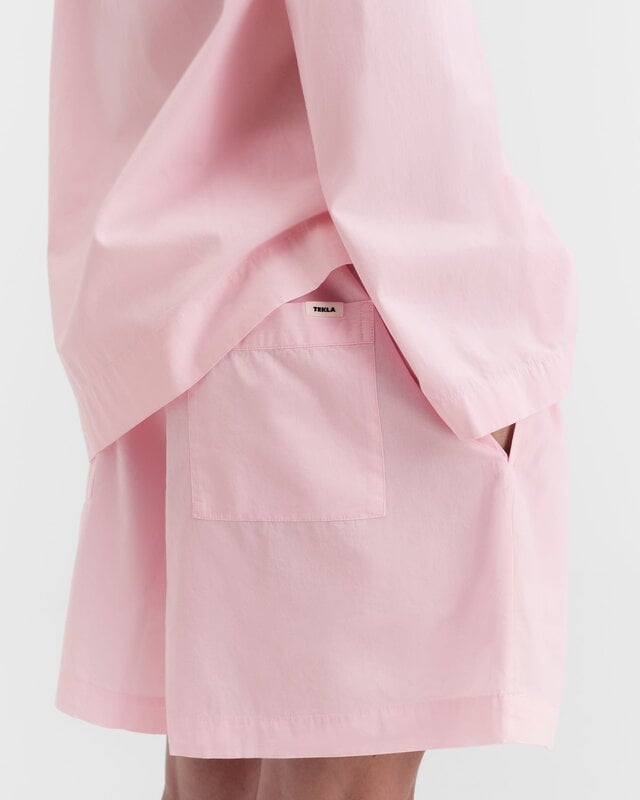 Tekla Poplin pyjamashortsit, soft pink, sisustuskuva