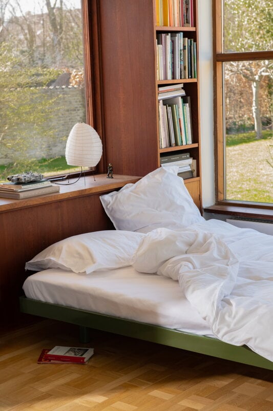 ReFramed MC-1 bed frame with slats, moss, decoration image