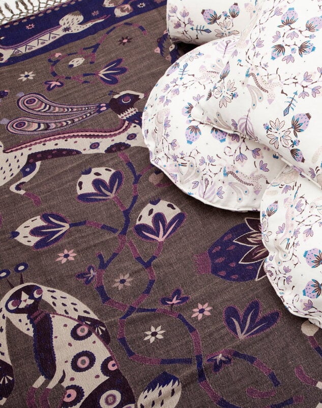 Klaus Haapaniemi & Co. Rabbit throw, 180 x 200 cm, blueberry, decoration image