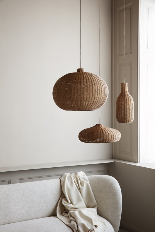 Braided Bottle lampshade, natural | Finnish Design