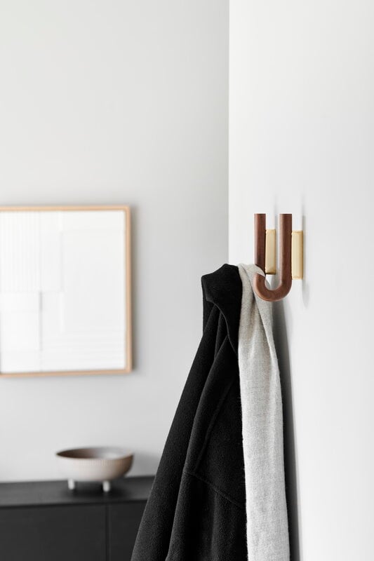 Gejst Hook hanger, mini, walnut - brass, decoration image