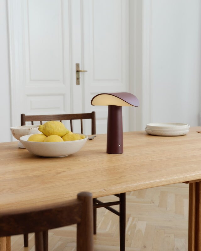 Gejst Lium portable table lamp, burgundy, view 2