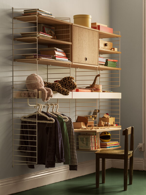 String Furniture String work desk, 58 x 58 cm, oak, decoration image