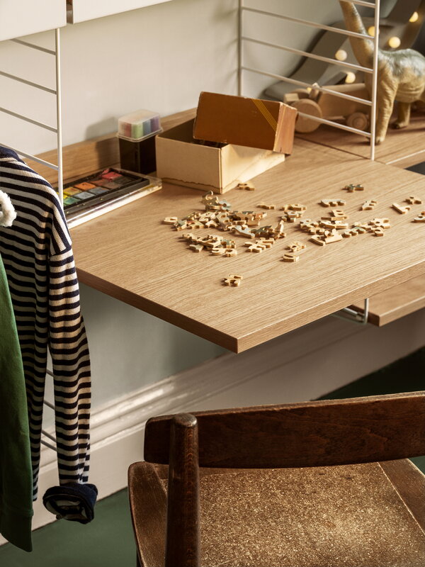 String Furniture String work desk, 58 x 58 cm, oak, decoration image