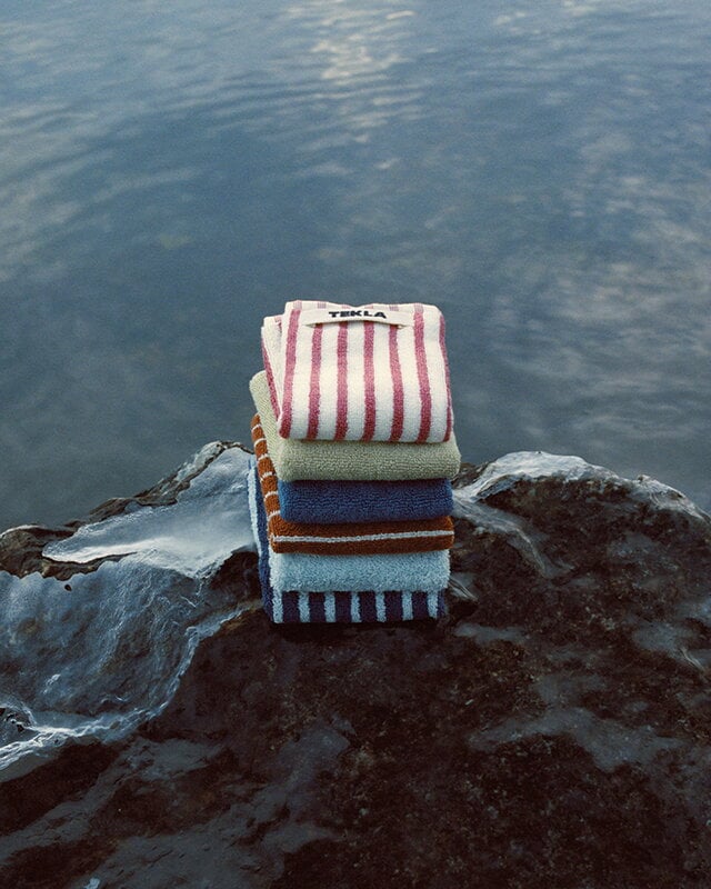 Tekla Terry towel, rust stripes, decoration image