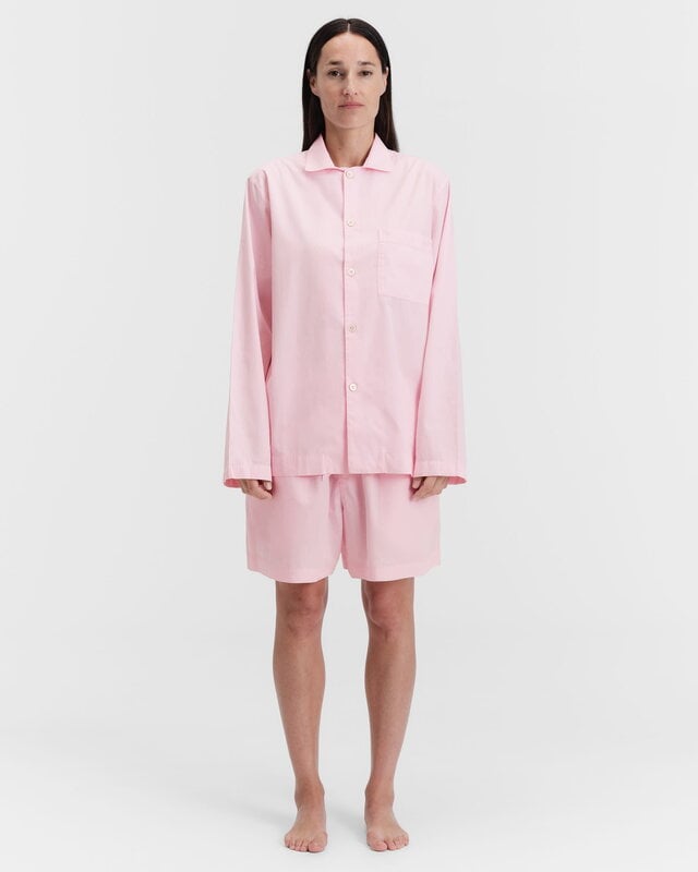 Tekla Poplin pyjamashortsit, soft pink, sisustuskuva
