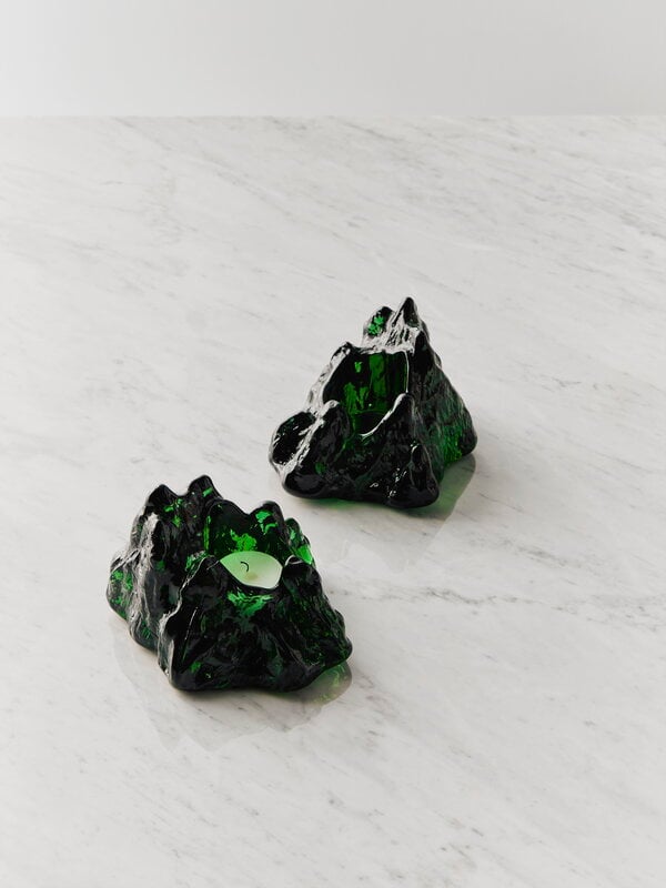 Kosta Boda The Rock votive, 91 mm, emerald green, decoration image