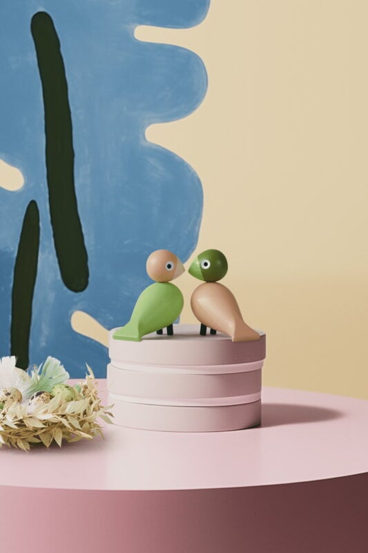 Rosendahl Lovebirds, 2er-Set, hellgrün - rosa, dekorationsbild