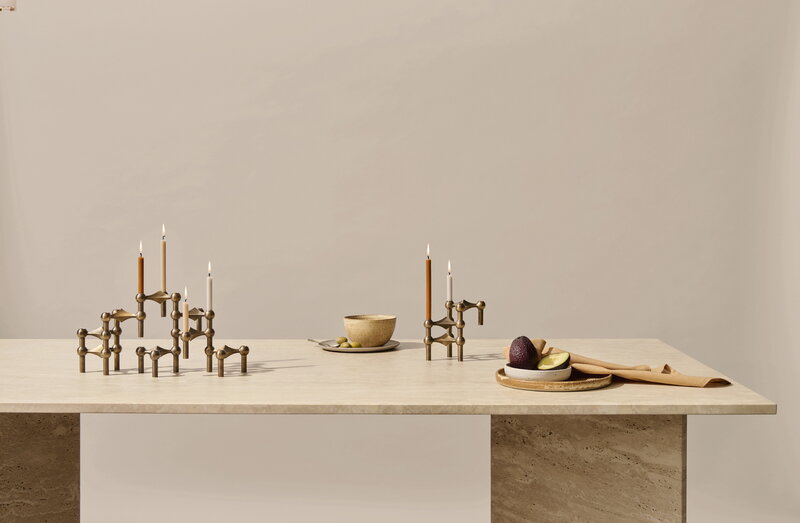 STOFF Copenhagen STOFF Nagel candleholder, set of 3, bronzed brass, view 7