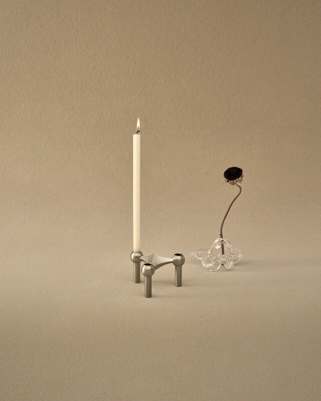 STOFF Copenhagen STOFF Nagel candleholder, brushed chrome, view 12