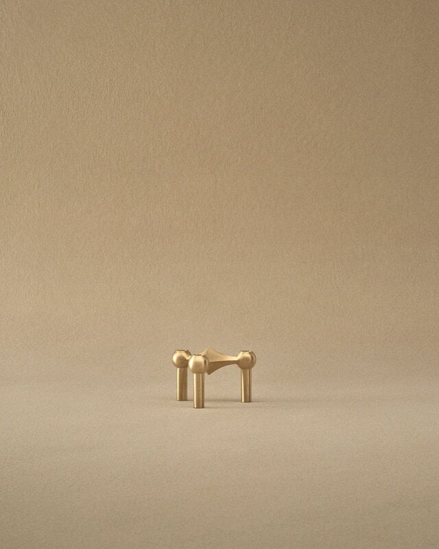 STOFF Copenhagen STOFF Nagel candleholder, brushed brass, view 2