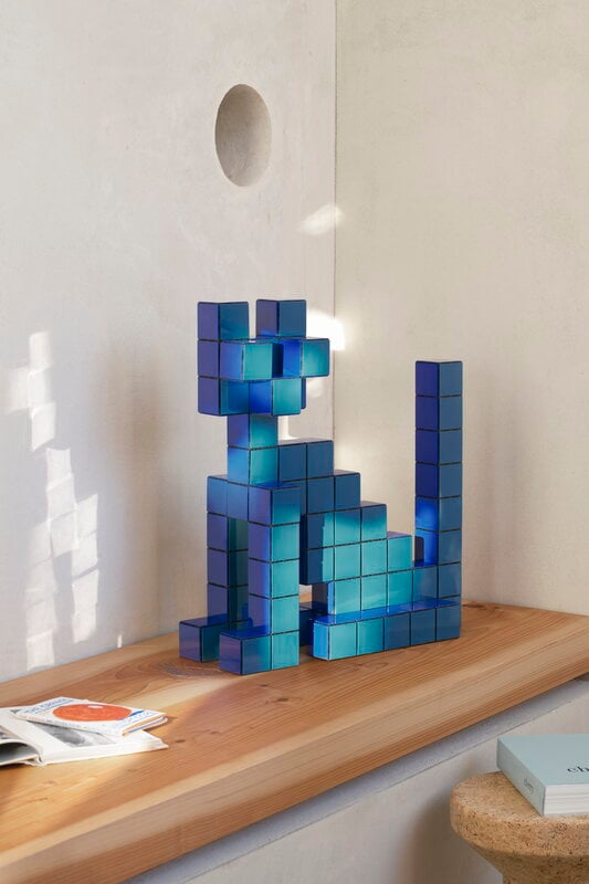 Vitra Panton Cubes Cat figurine, duo-tone blue, view 6