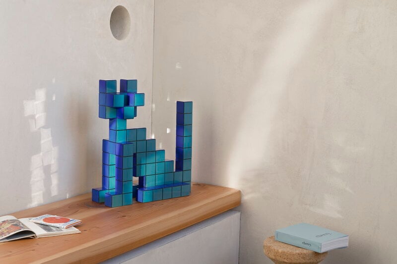 Vitra Panton Cubes Cat figurine, duo-tone blue, view 8