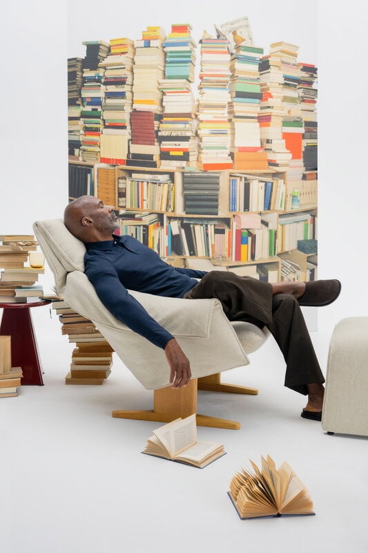 Vitra Bascule Highback nojatuoli, luonnonvärinen tammi - Iroko cream, näkymä 2