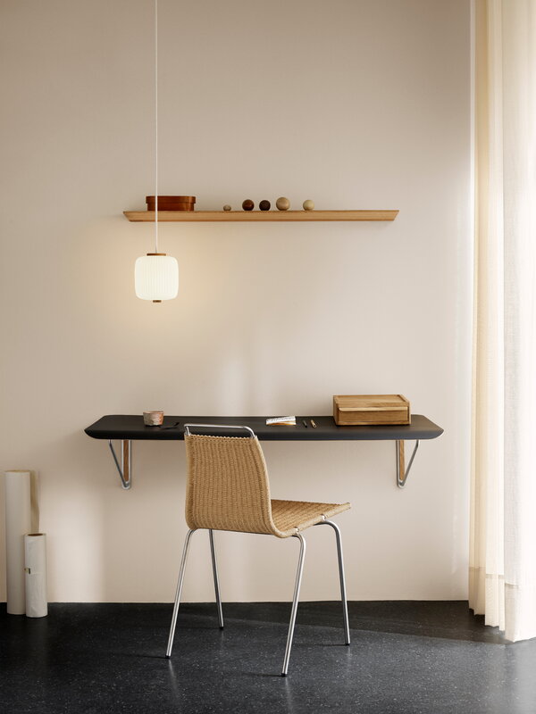 Carl Hansen & Søn AB019 wall desk, 120 x 60 cm, oiled oak - black laminate - steel, decoration image