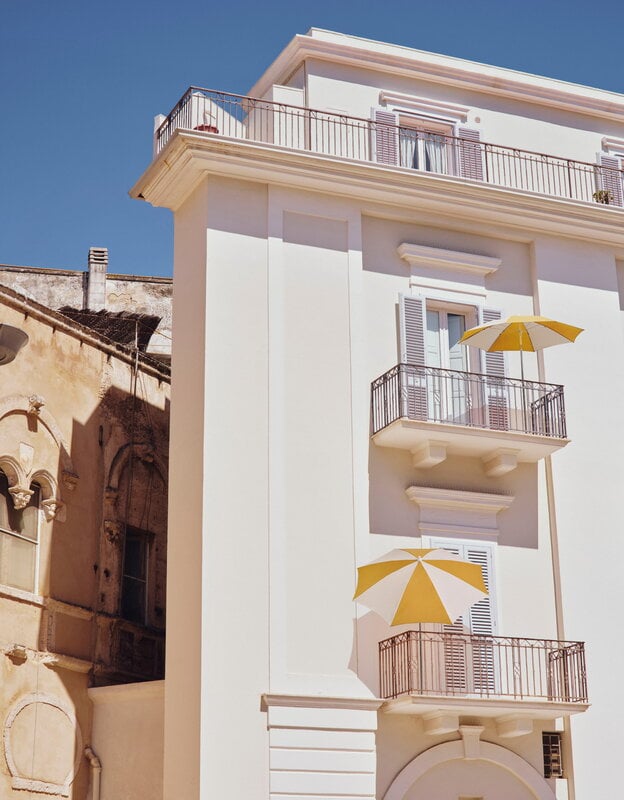 HAY Terrazza parasol, octagon, off-white - ochre, view 2