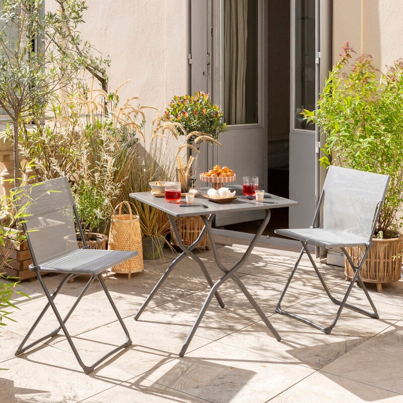 Lafuma Mobilier Balcony folding table, 70 x 64 cm, CB titane, decoration image