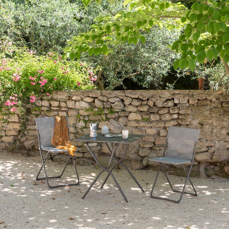 Lafuma Mobilier Balcony folding table, 70 x 64 cm, CB titane, decoration image
