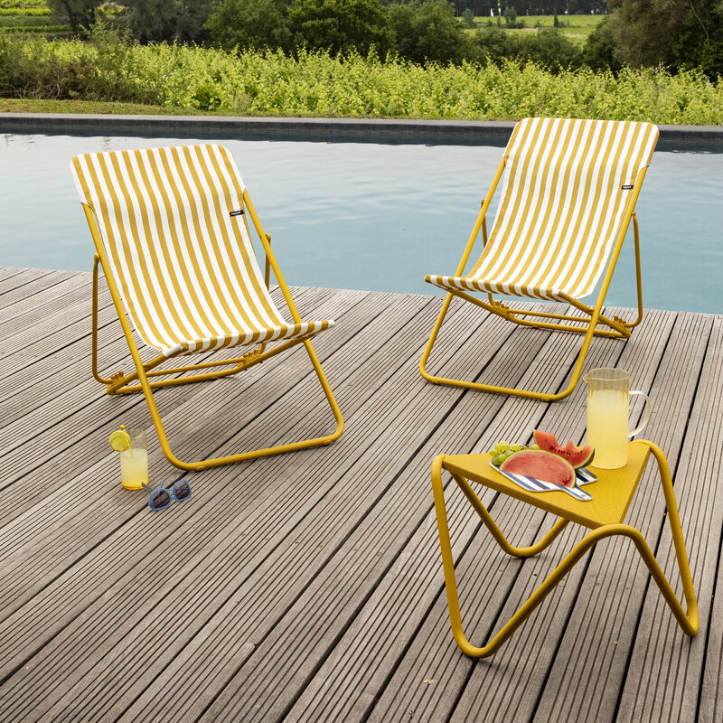 Lafuma Mobilier Maxi Transat chilienne, CB rayé miel, image décorative