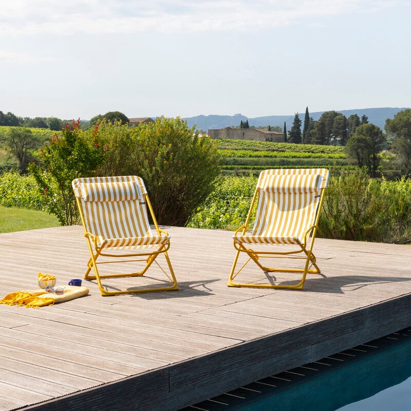 Lafuma Mobilier Transaswing Multi deckchair, CB striped miel, decoration image