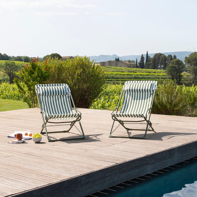 Lafuma Mobilier Transaswing Multi deckchair, CB striped moss, decoration image