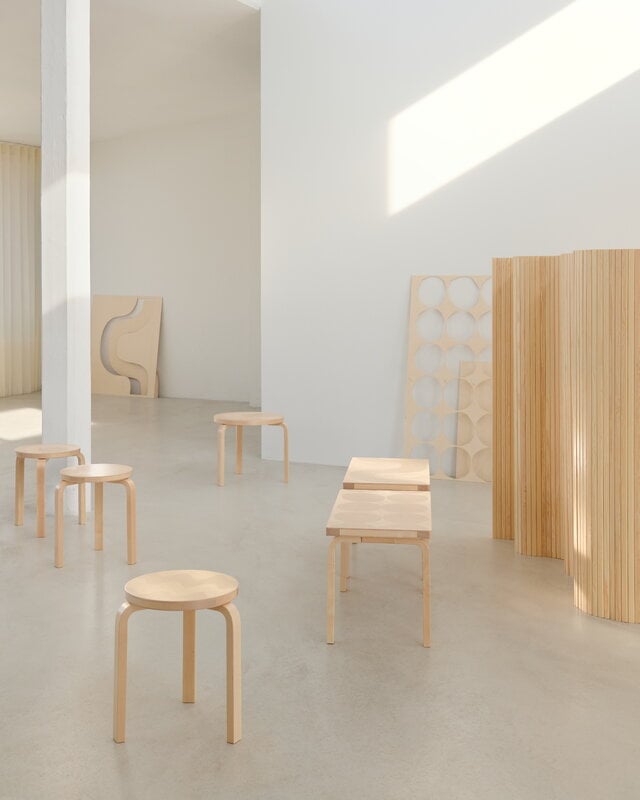 Artek Aalto stool 60, Artek + Marimekko, Seireeni | Finnish