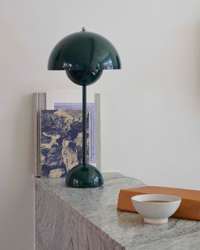 Tradition Flowerpot Vp3 Table Lamp, Dark Green Ceramic Table Lamps