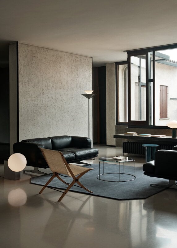 &Tradition Gio LN28 floor lamp, Emperador marble - dark chrome - ecru, view 9