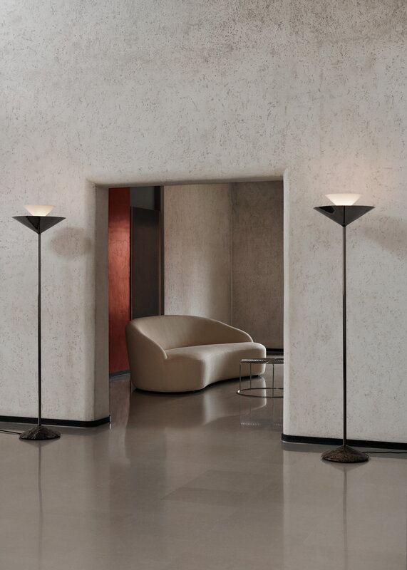 &Tradition Gio LN28 floor lamp, Emperador marble - dark chrome - ecru, view 13