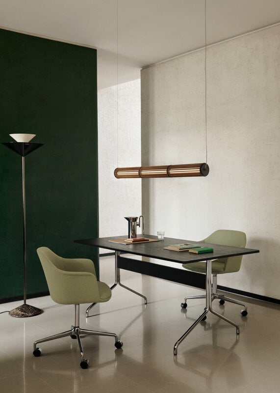 &Tradition Gio LN28 floor lamp, Emperador marble - dark chrome - ecru, view 8