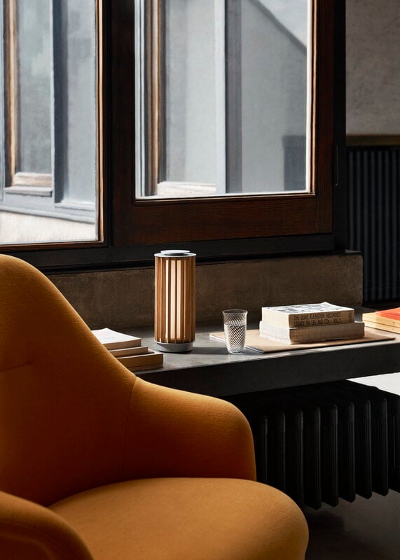 &Tradition Numbra TY3 portable lamp, tumbled aluminium - lacquered oak, view 13