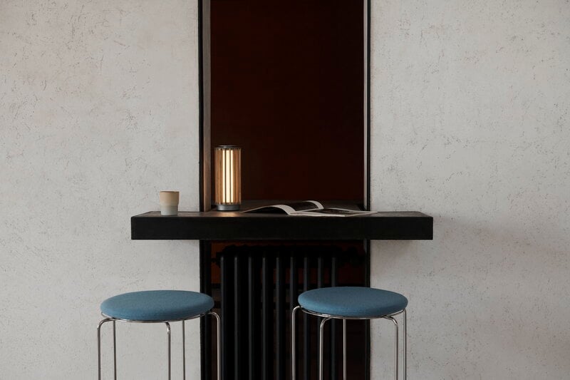 &Tradition Numbra TY3 portable lamp, tumbled aluminium - lacquered oak, view 17