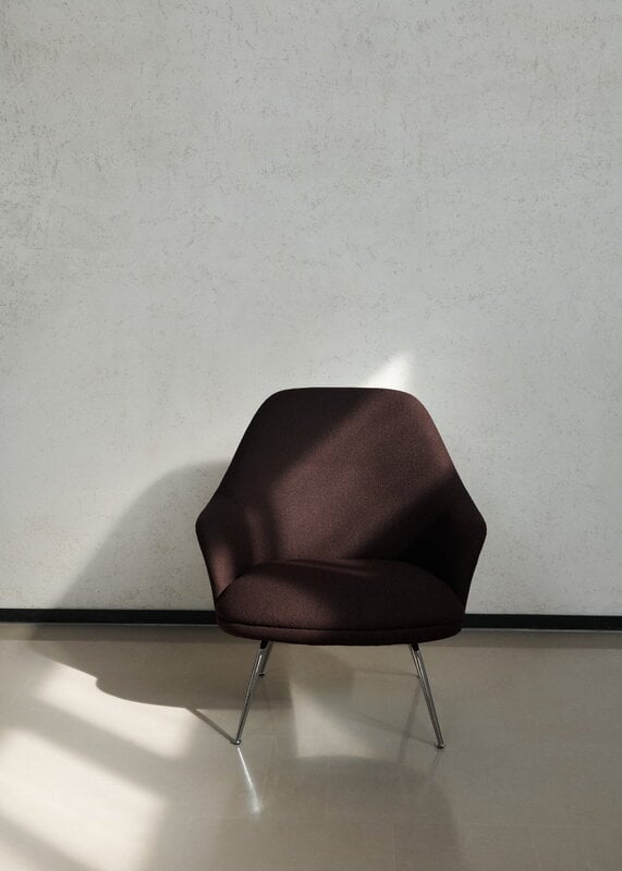 &Tradition Rely HW140 lounge chair, tube base, high, polished aluminium - Saxion 0397, vista 2