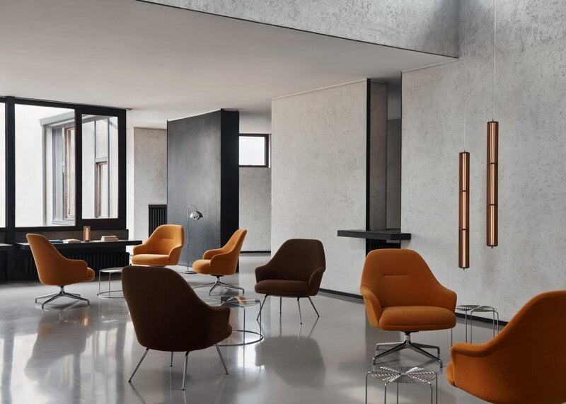 &Tradition Rely HW140 lounge chair, tube base, high, polished aluminium - Saxion 0397, vista 5