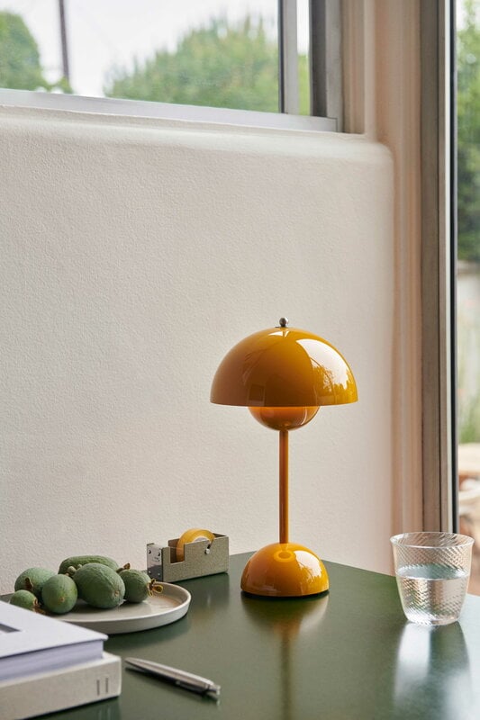 Flowerpot VP9 portable table lamp, mustard | Finnish Design Shop