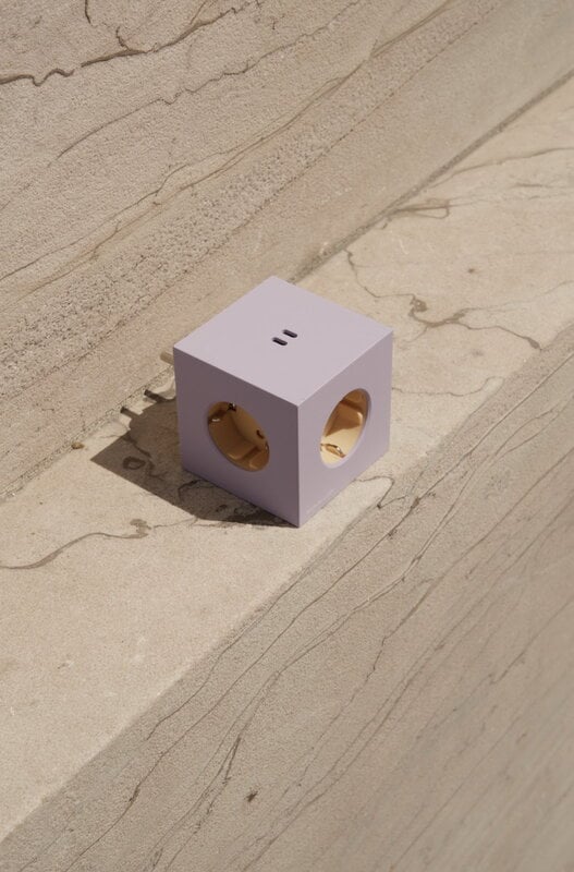 Avolt Square 2 USB-C wall socket extender, lavender glow, Avolt x Bauhaus-Archiv, decoration image