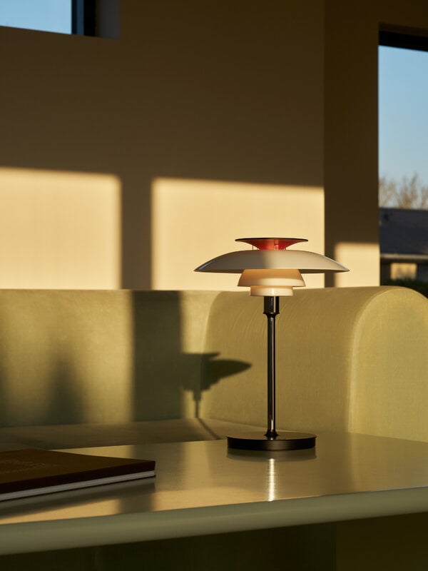 Louis Poulsen PH 80 portable table lamp, opal white - high lustre