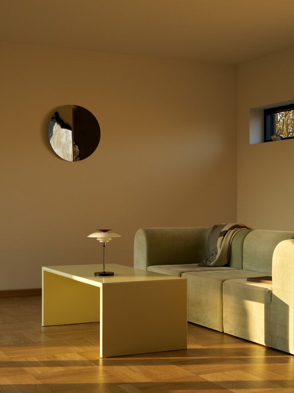 Louis Poulsen PH 80 portable table lamp, opal white - high lustre chrome plated, decoration image
