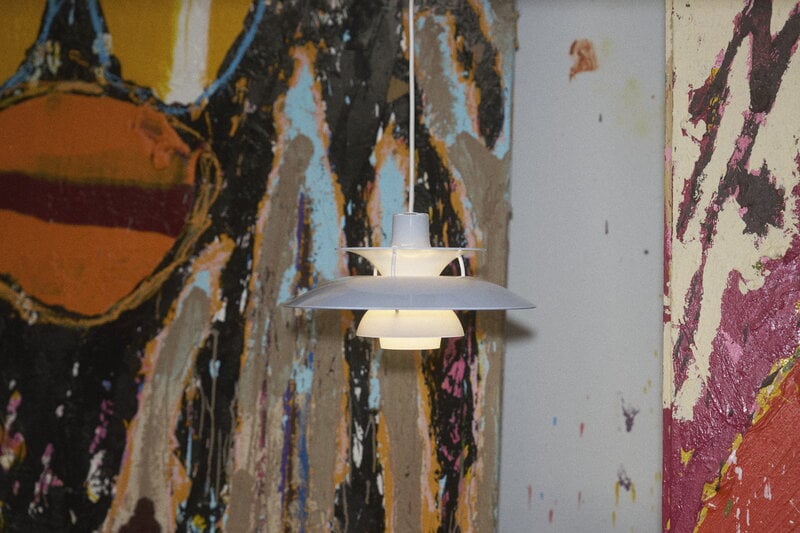 Louis Poulsen PH 5 320 Opal riippuvalaisin, pale blue, näkymä 4