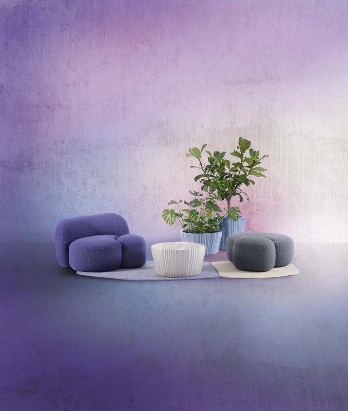 Kartell Aaland lounge chair, armrest left, blue, decoration image