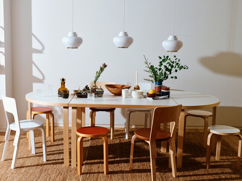 Artek Aalto table 95, bouleau - stratifié blanc, vue 3