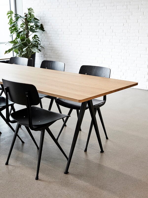 HAY Pyramid 02 table, 190 x 85 cm, black - lacquered solid oak, decoration image