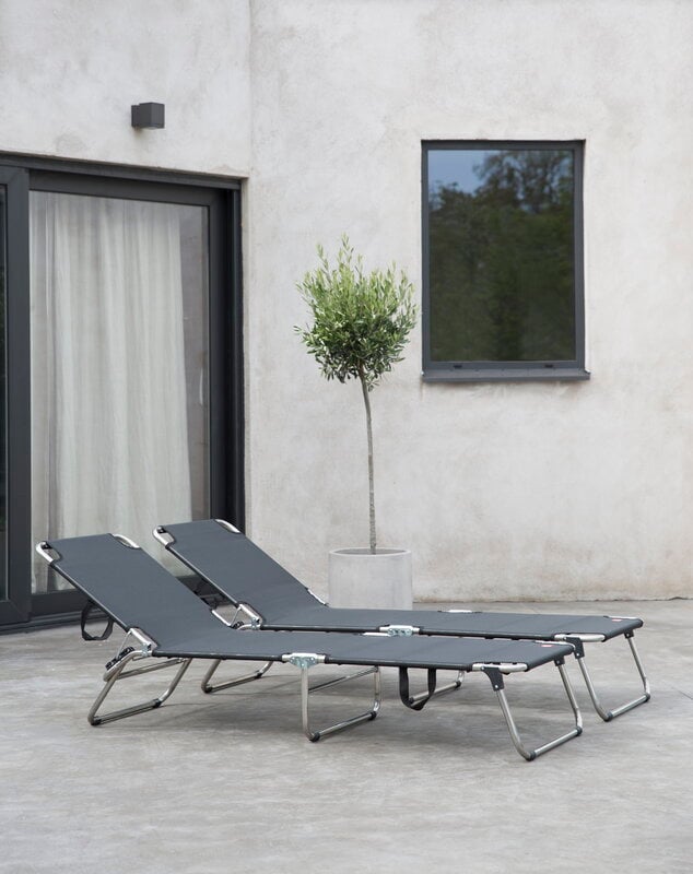 Fiam Amigo Outdoor sunbed, chrome - black, foldable, decoration image