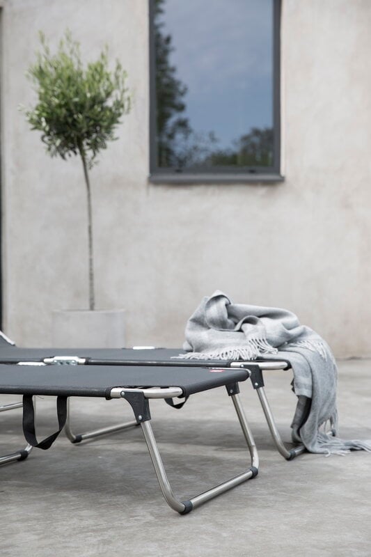 Fiam Amigo Outdoor sunbed, chrome - black, foldable, decoration image